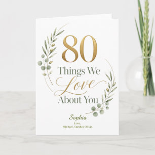 Personalised 80 Things We Love About You Card