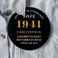 Personalised 80th Birthday 1941 Elegant Black Gold