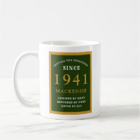 Personalised 80th Birthday 1941 Elegant Green Gold