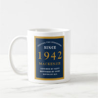 Personalised 80th Birthday 1942 Elegant Blue Gold