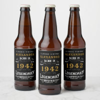 Personalised 80th Birthday Born 1942 Vintage Black