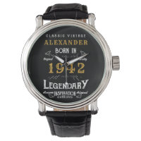 Personalised 80th Birthday Born 1942 Vintage Black