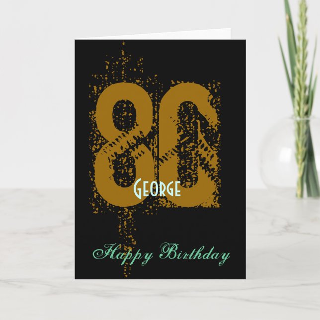 Personalised 80th Birthday Greeting Card (Front)