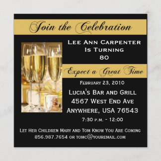 Personalised 80th Birthday Party Invitation