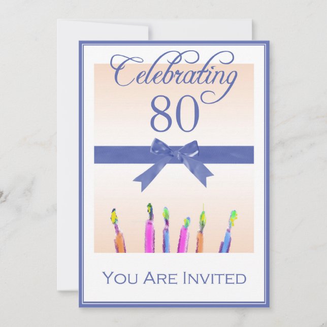 Personalised 80th Birthday Party Invitations (Front)