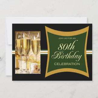 Personalised 80th Birthday Party Invitations