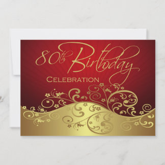 Personalised 80th Birthday Party Invitations