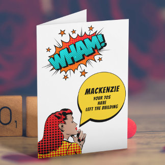 Personalised 80th Birthday Vintage Comic Funny Card