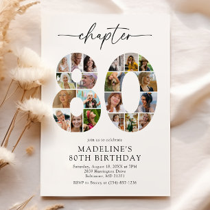 Personalised 80th Chapter Birthday Invitation