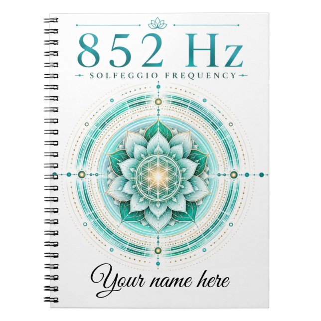 Personalised 852 Hz Solfeggio Frequency Notebook  (Front)