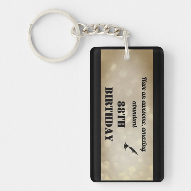 Personalised 88th Birthday Acrylic Keychain (Front)