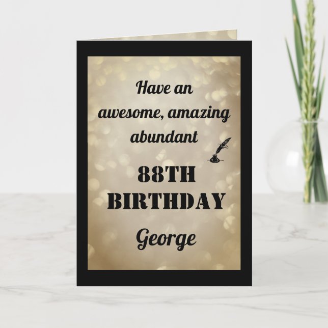 Personalised 88th Birthday Folded Greeting Card (Front)
