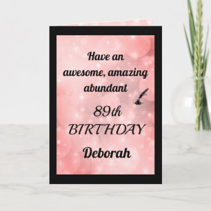 Personalised 89th Birthday Folded Greeting Card