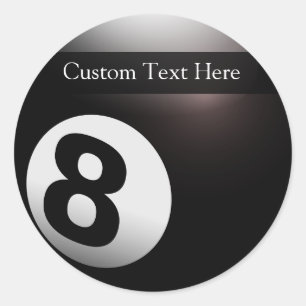Personalised 8 Ball Billiards Classic Round Sticker