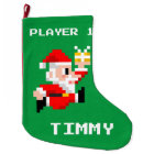 Personalised 8-Bit Santa Claus Christmas Stocking
