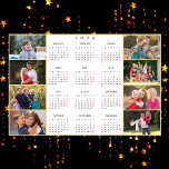 Personalised 8 Family Photo Collage 2024 Calendar Poster<br><div class="desc">Create your own custom, personalised, beautiful elegant script typography, black and white and faux gold 2024 full year 8 photo collage yearly calendar home room office decor, wall calendar poster. To customise, simply add six of your favourite family / kids / baby / pets / couple / wedding photos. While...</div>
