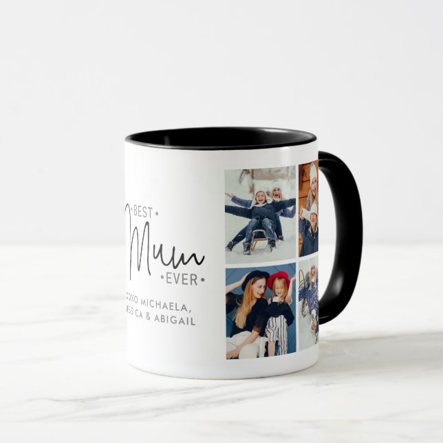 Personalised 8-photo 'Best Mum Ever' Mug (Front Right)