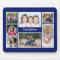 Personalised 8 Photo collage Family Name Blue