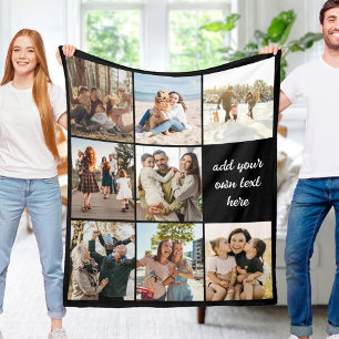 Personalised 8 Photo Collage Fleece Blanket