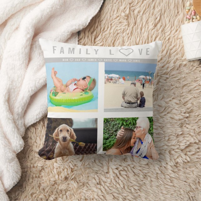 Personalised 8 Photo Family Love Memories Cushion (Blanket)