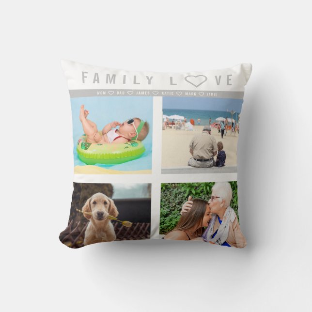 Personalised 8 Photo Family Love Memories Cushion (Front)