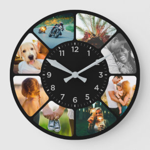 Personalised 8 Rounded Photos Large Clock