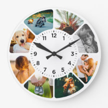 Personalised 8 Rounded Photos Large Clock