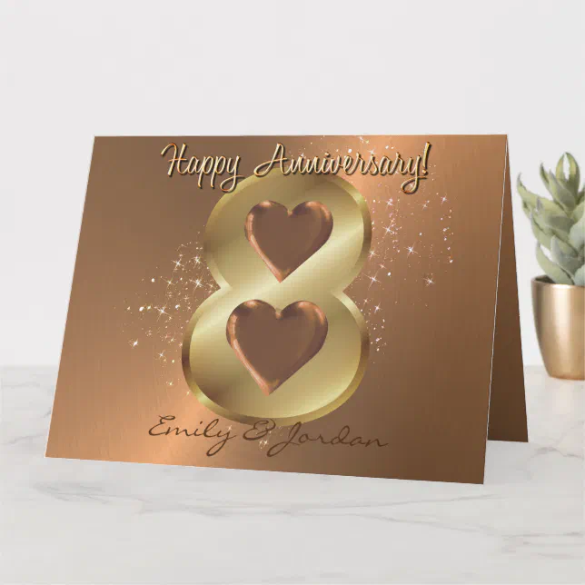 8th Bronze Wedding Anniversary In 2025 Personalised Gift Pair 2017 - Foto 10