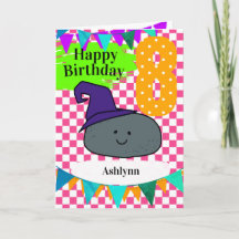 Personalised 8th Birthday Halloween Witch