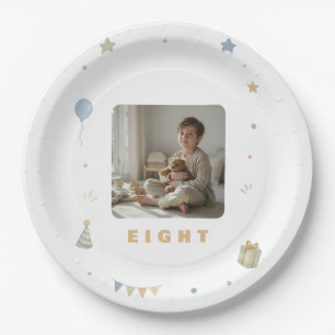 Personalised 8th Birthday Paper Plates with Photo