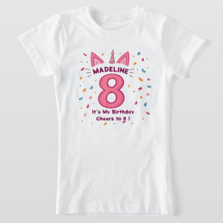Personalised 8th Birthday Shirt for Girls