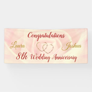 Personalised 8th Wedding Anniversary Banner