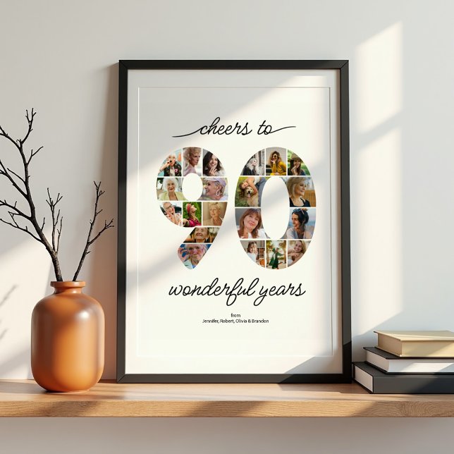 Personalised 90 Photo Collage Celebration Poster (Creator Uploaded)