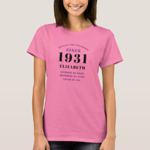 Personalised 90th Birthday 1931 Elegant Chic Pink T-Shirt