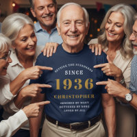 Personalised 90th Birthday 1936 Add Name Blue Gold
