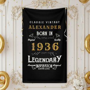 Personalised 90th Birthday Born 1936 Retro Party Banner