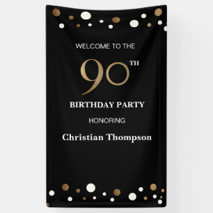 Personalised 90th Birthday Gold confetti Banner