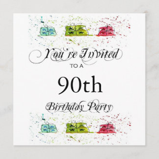 Personalised 90th Birthday Party Invitations