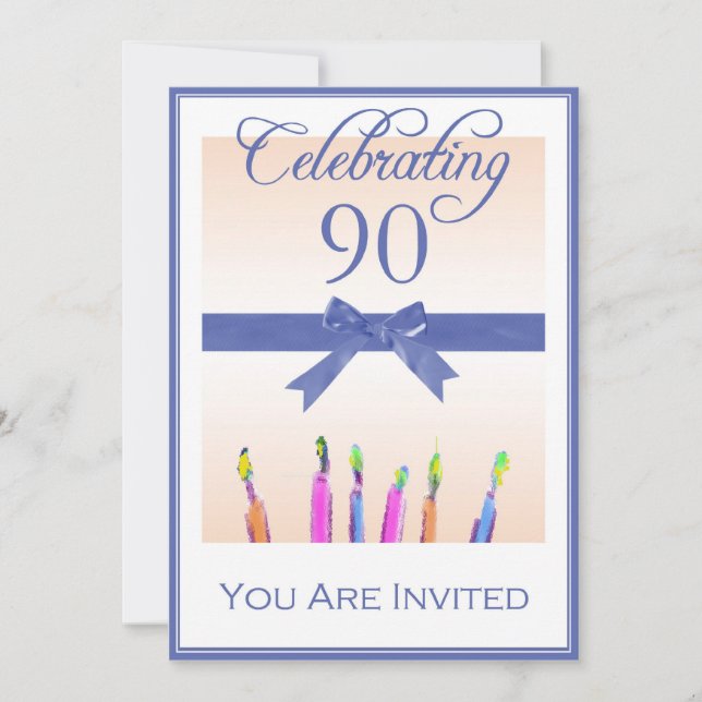 Personalised 90th Birthday Party Invitations (Front)
