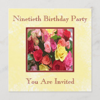 Personalised 90th Birthday Party Invitations