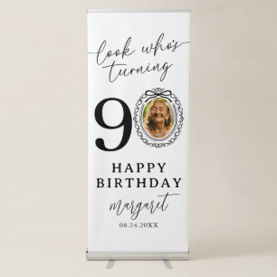 Personalised 90th Birthday Photo Retractable Banner