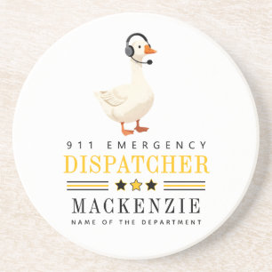 Personalised 911 Dispatcher Goose With Headset Coaster
