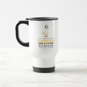 Personalised 911 Dispatcher Goose With Headset Travel Mug