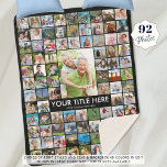 Personalised 92 Photo Collage Custom Colour Sherpa Blanket<br><div class="desc">Create your own personalised keepsake photo memories blanket utilising this easy-to-upload photo collage template with 92 pictures commemorating a special occasion, event or milestone or for a meaningful, memorable gift for anyone. Personalise with your custom text and choose your colours. CHANGES: Select a different background colour or choose a styled...</div>