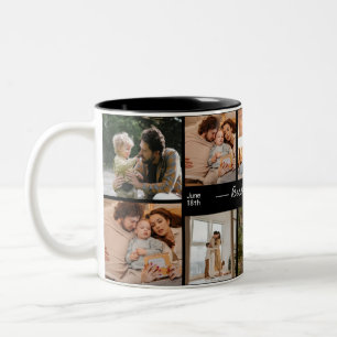 Personalised 9-Photo Best Daddy Ever Father's Day Two-Tone Coffee Mug