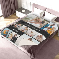 Personalised 9 Photo Collage Chic Black and White