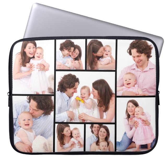 Personalised 9 Photo Collage Electronics Bag (Front)