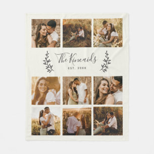 Personalised 9 Photo Collage  Fleece Blanket