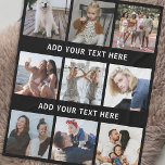 Personalised 9 Photo Collage Fleece Blanket<br><div class="desc">Personalised gift fleecy blanket featuring a modern black background that can be changed to any colour,  9 photos of your choice,  and 2 simple text templates for you to customise.</div>