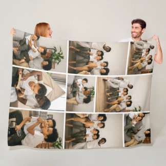Personalised 9 Photo Collage Fleece Blanket